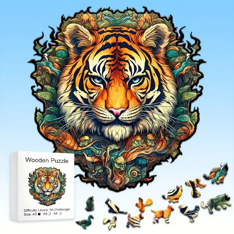 Tiger Wooden Jigsaw Puzzle, Un - Woodworking Jigsaw avaliação e preço