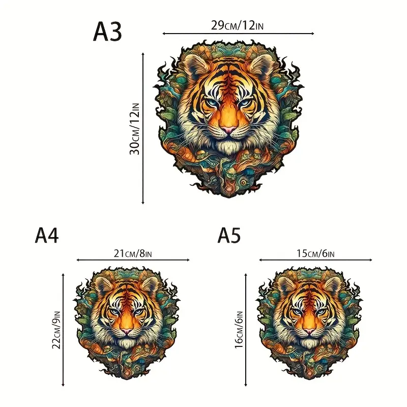 Tiger Wooden Jigsaw Puzzle, Un - Woodworking Jigsaw avaliação e preço