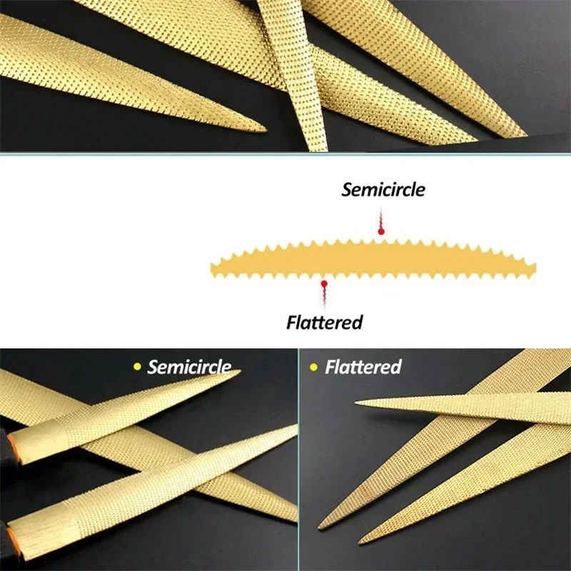 1PC Golden Tapered Rasp Wood F - Woodworking Files And Rasps avaliação e preço