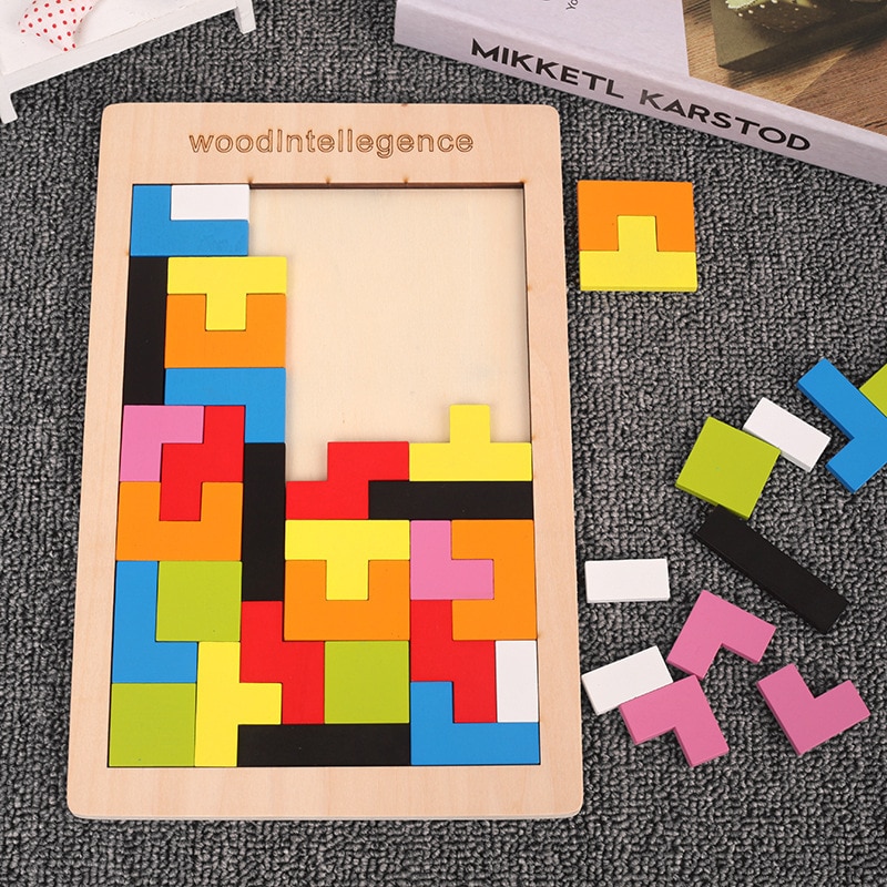 New 1 Set Wooden Blocks Puzzle - Woodworking Jigsaw avaliação e preço