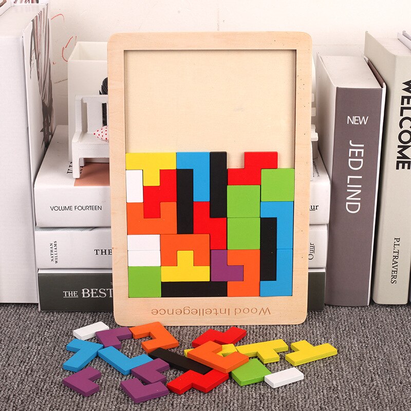 New 1 Set Wooden Blocks Puzzle - Woodworking Jigsaw avaliação e preço