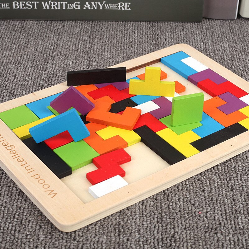 New 1 Set Wooden Blocks Puzzle - Woodworking Jigsaw avaliação e preço
