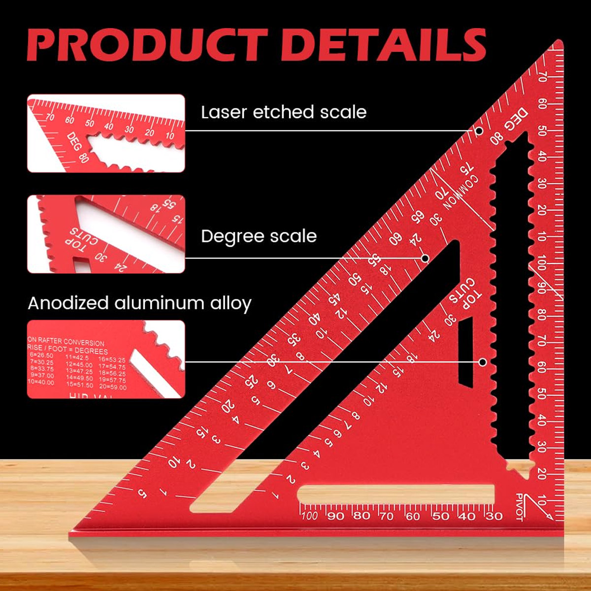 Aluminum Alloy Speed Square Hi - Woodworking Studio avaliação e preço