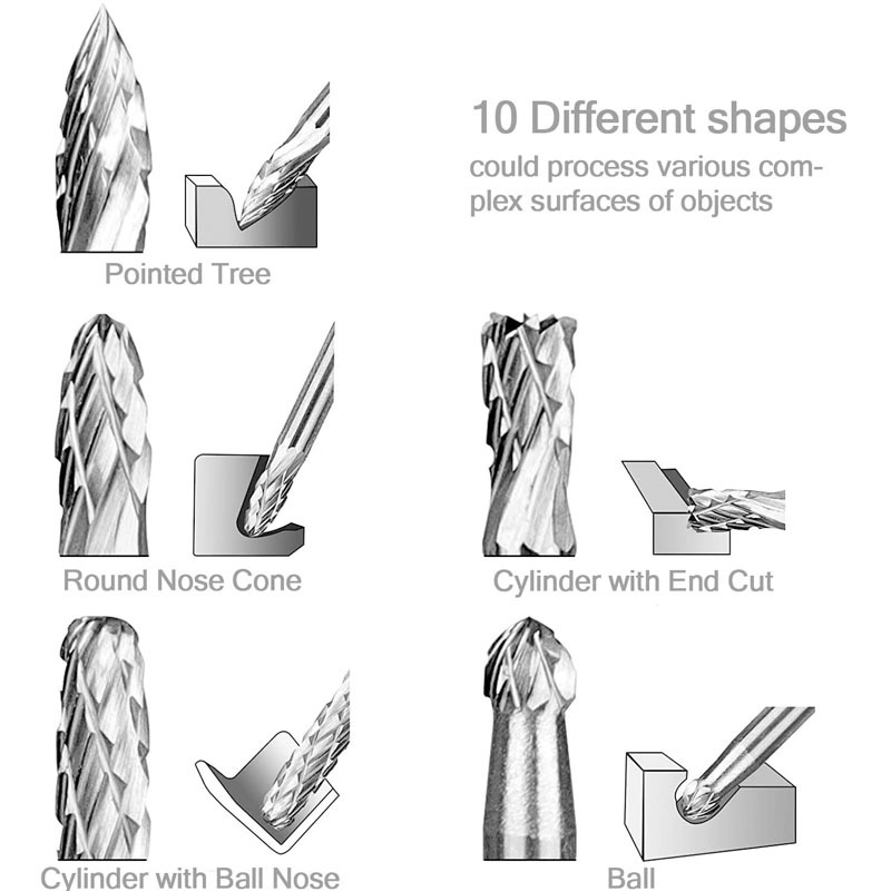 3mm Shank Tungsten Carbide Bur - Woodworking Files And Rasps avaliação e preço