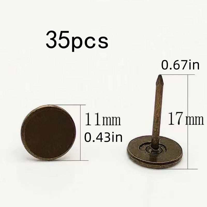 Chrome bronze flat head nails, - Woodworking Projects Art avaliação e preço