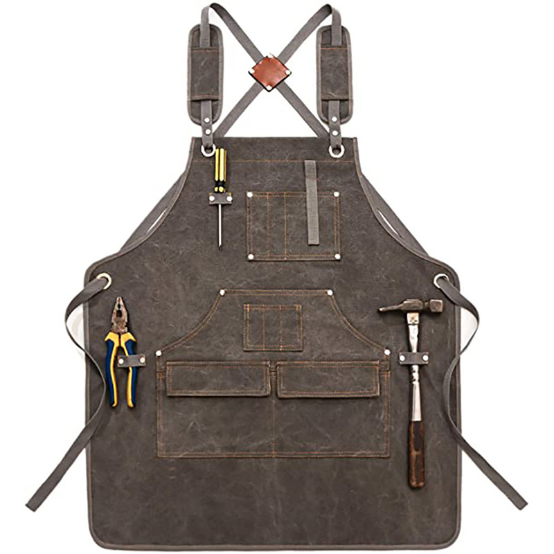 Simple Thickened Canvas Apron  - Woodworking Overalls avaliação e preço