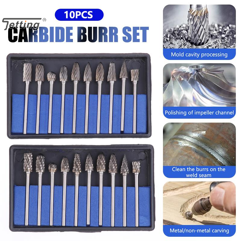 10Pcs Tungsten Carbide Burr Ki - Woodworking Files And Rasps avaliação e preço